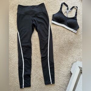 Black Victoria’s Secret Activewear Set, (Leggings Size S, Sports Bra Size 34B)
